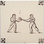 Oud Hollandse tegel 2 spelende kinderen